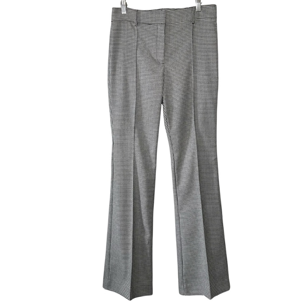 Veronica Beard Women's Black and White Houndstooth Hibiscus Dress Pants- Size 8